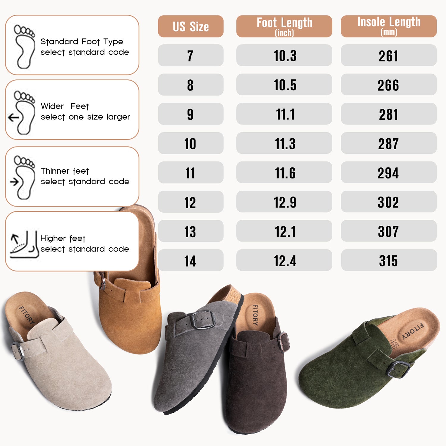 Clogs for Men Round Headed Cork