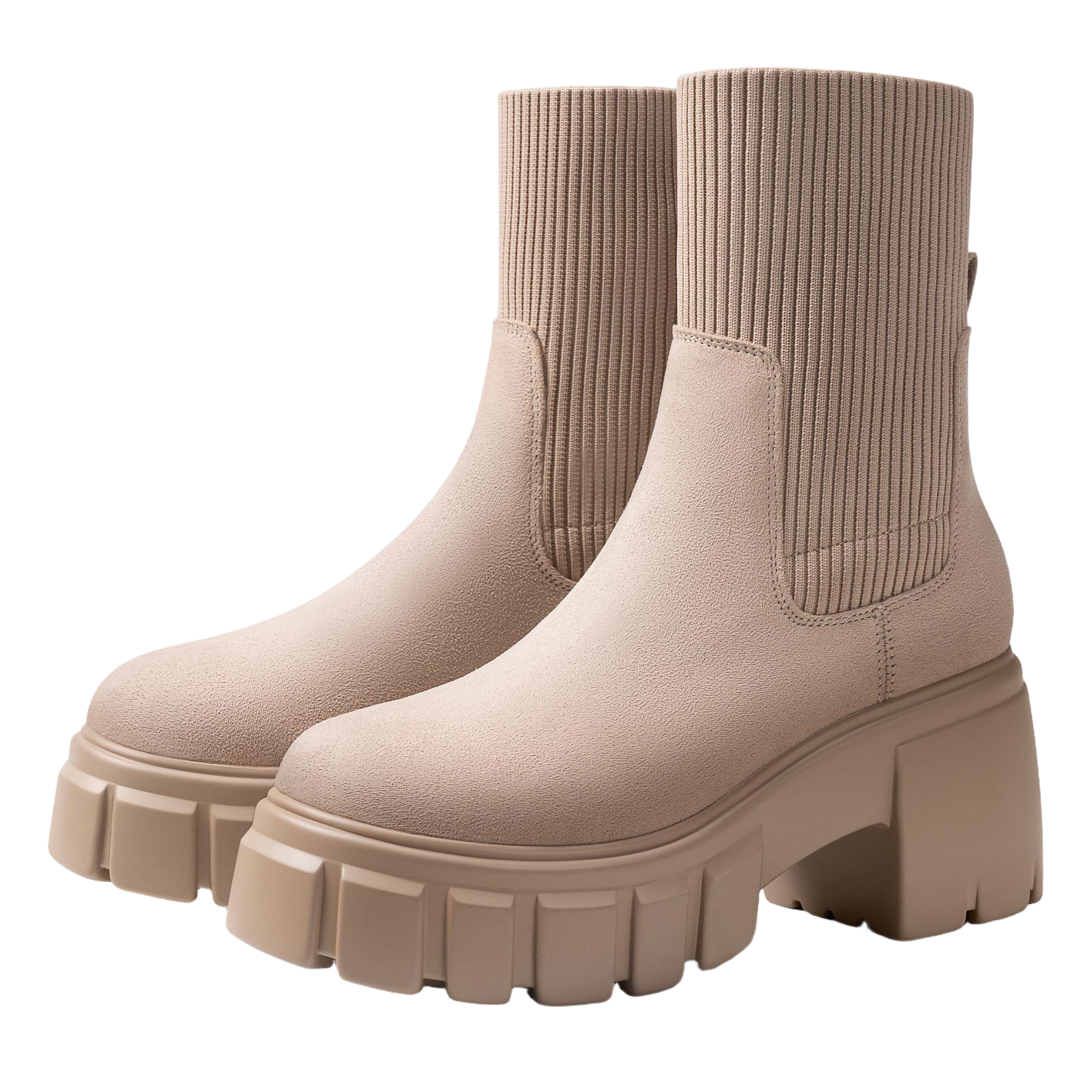 Women's Round Toe Boots  Elastic Ankle Boots