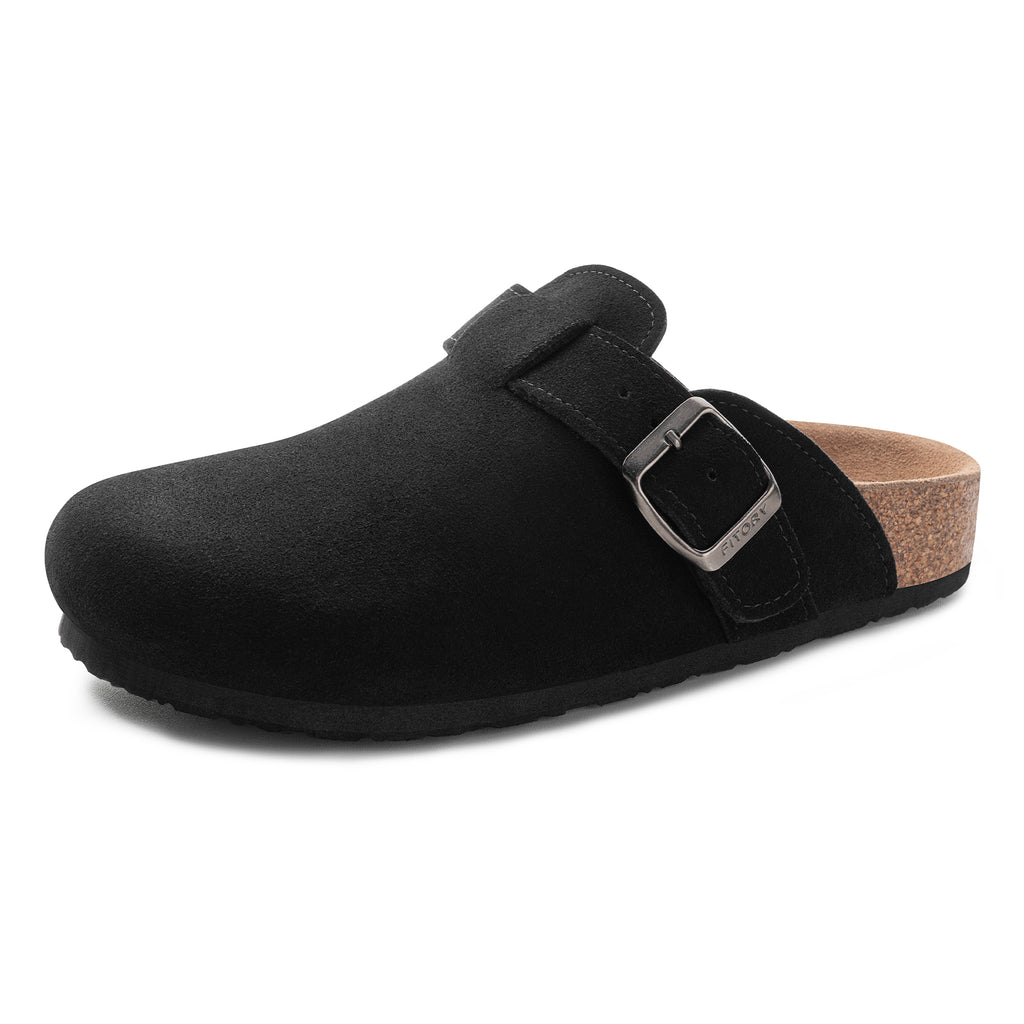 Women’s Suede Clogs with Round Toe