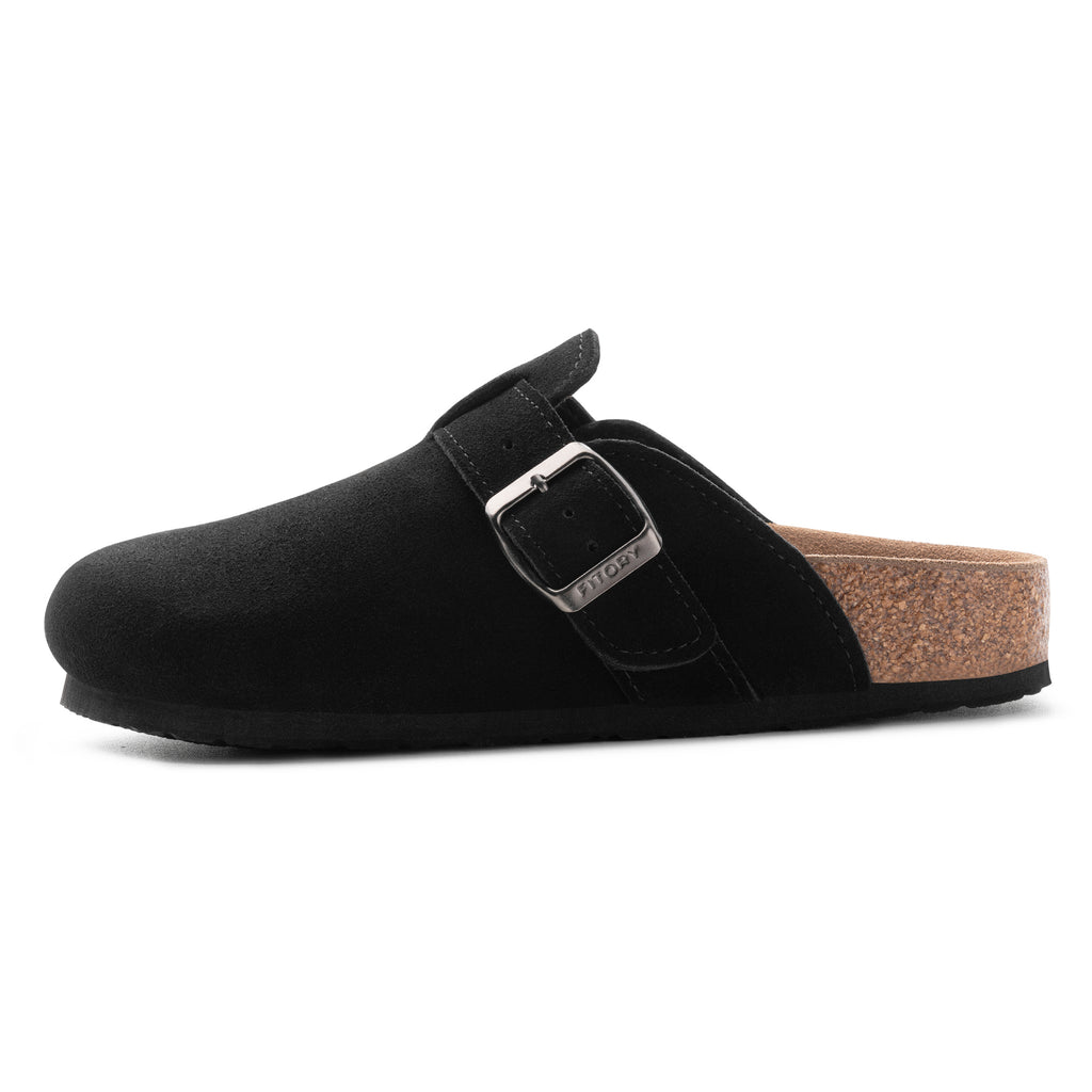Women’s Suede Clogs with Round Toe