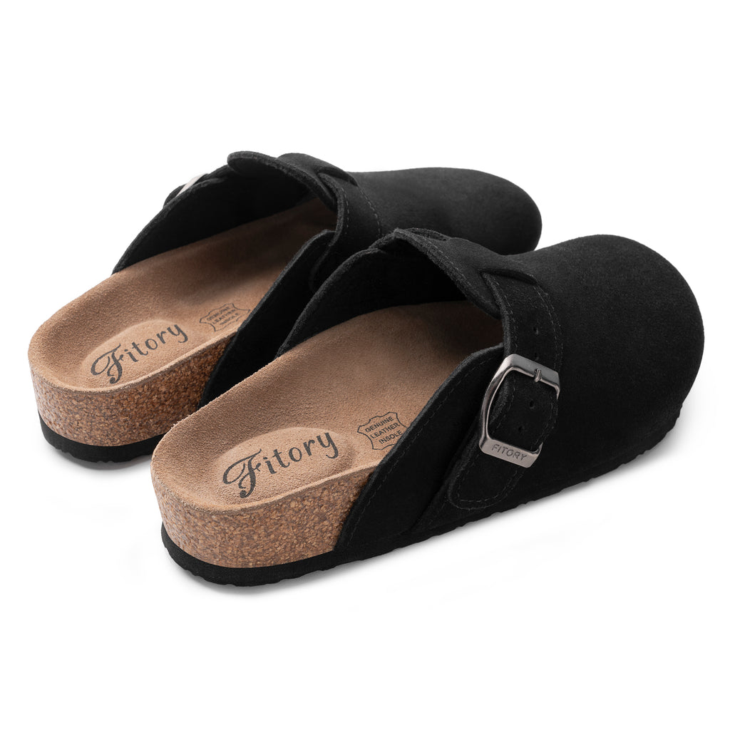 Women’s Suede Clogs with Round Toe