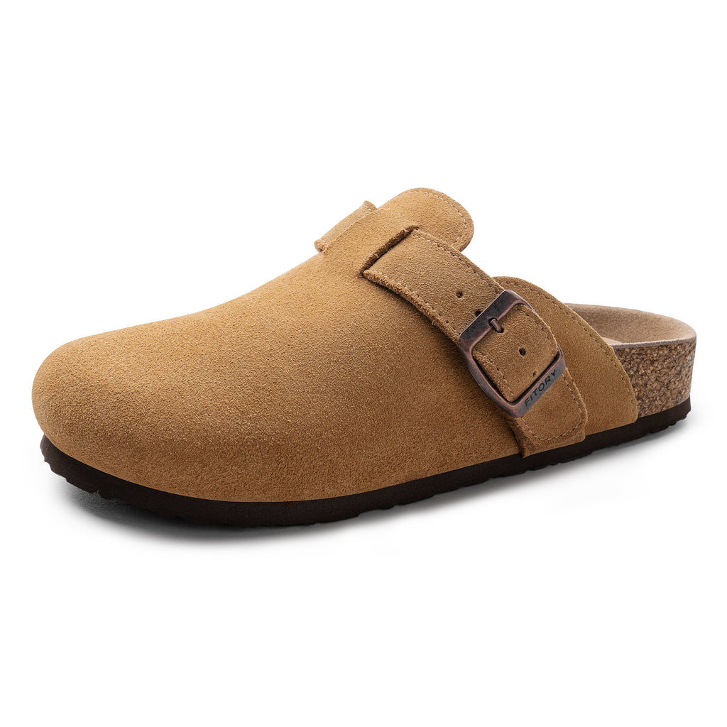Women’s Suede Clogs with Round Toe