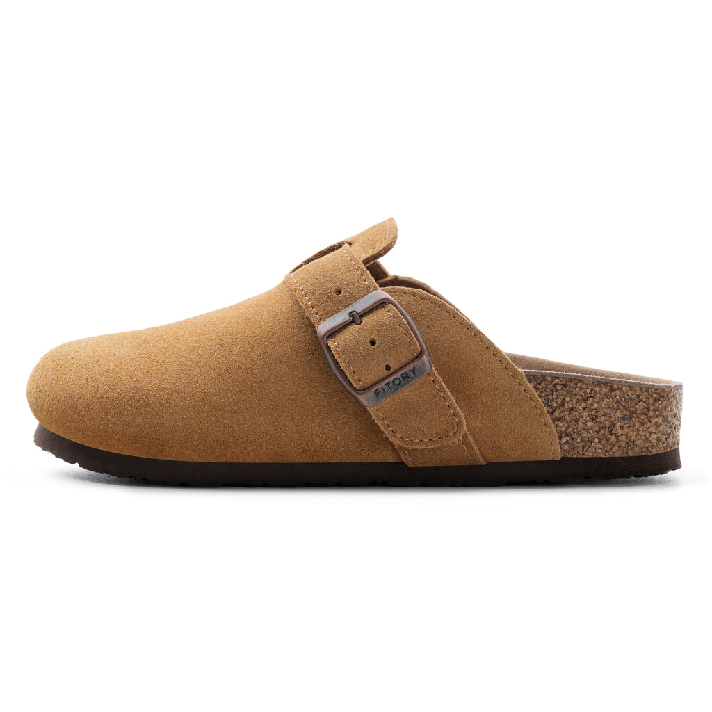 Women’s Suede Clogs with Round Toe