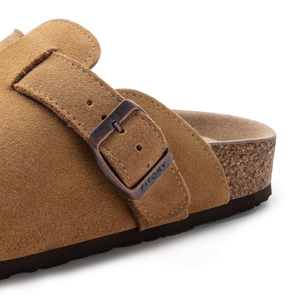 Women’s Suede Clogs with Round Toe