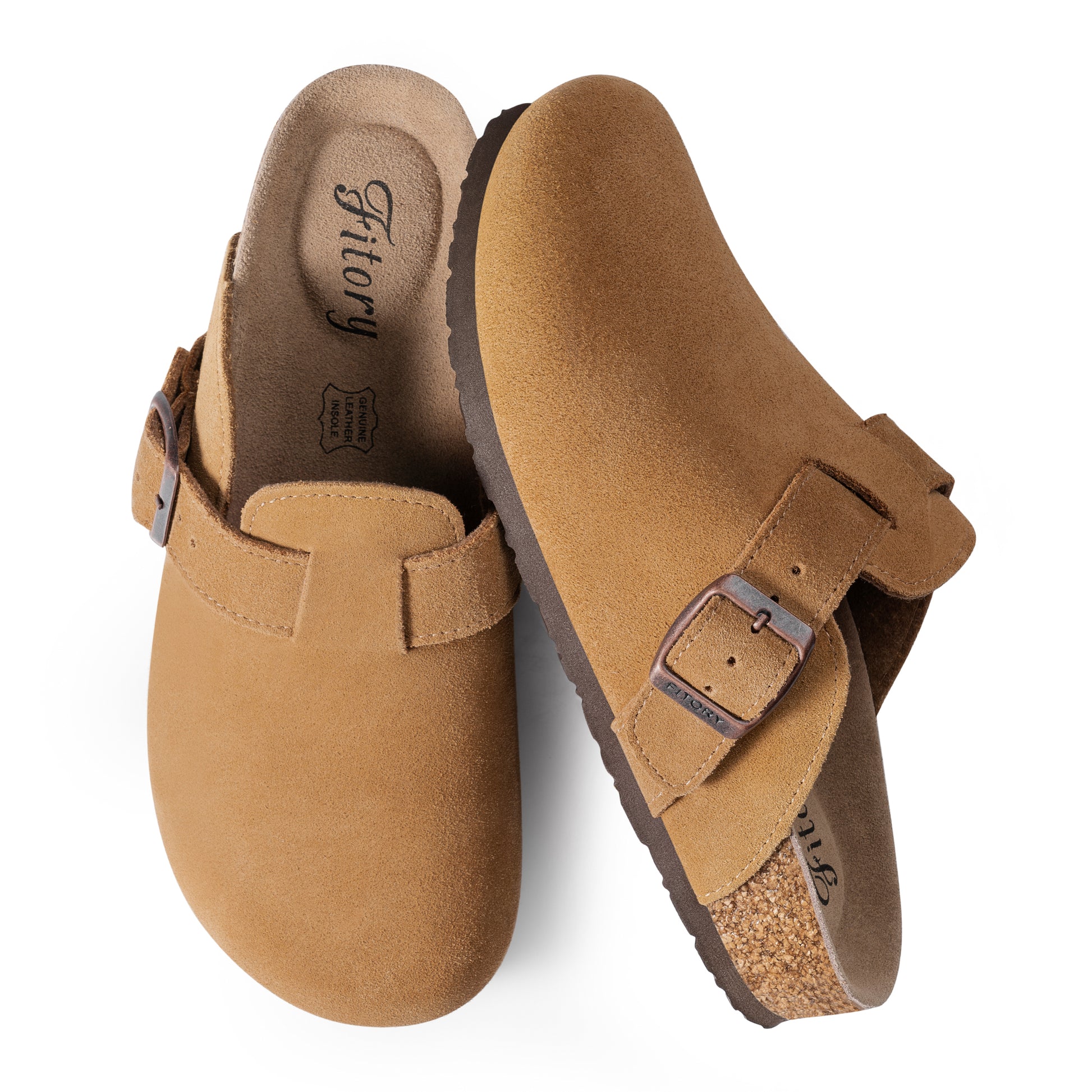 Women’s Suede Clogs with Round Toe