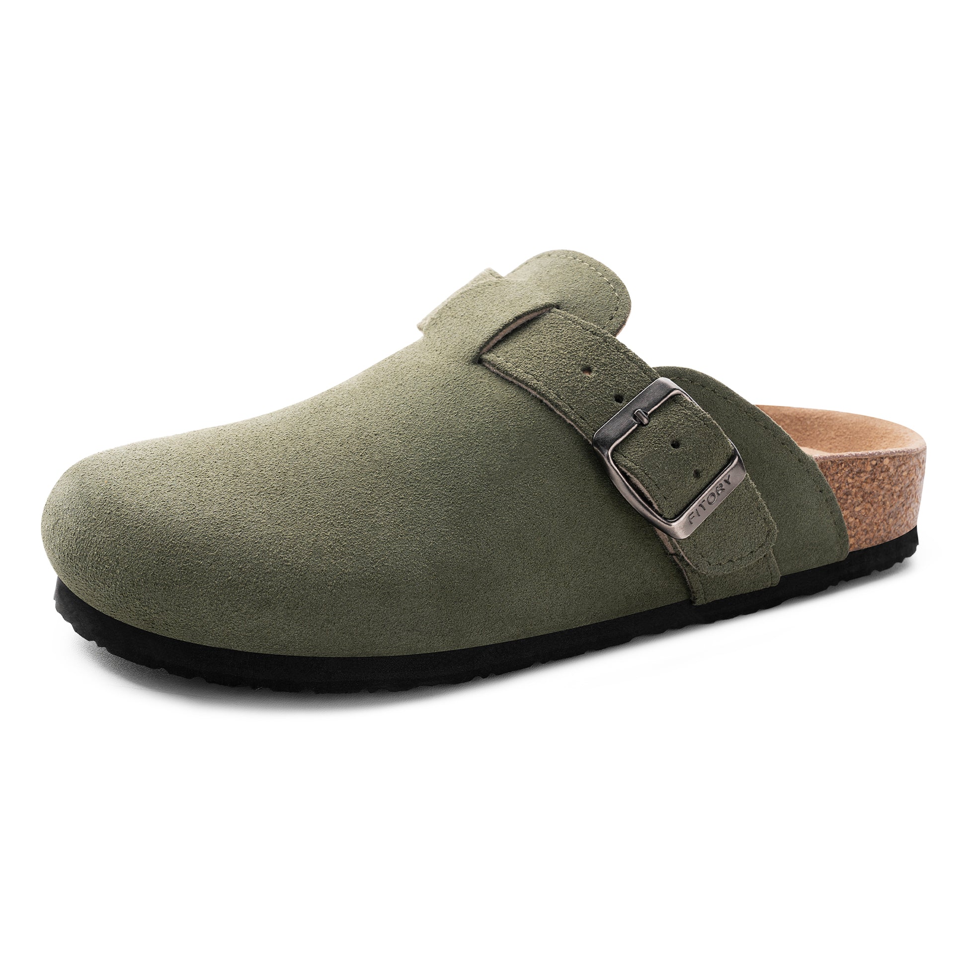 Women’s Suede Clogs with Round Toe