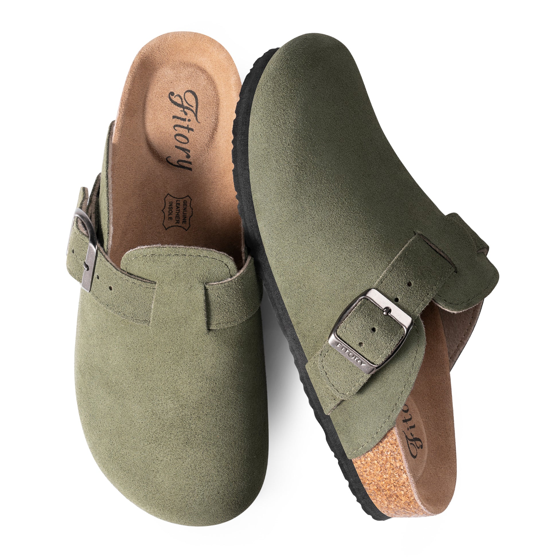 Women’s Suede Clogs with Round Toe