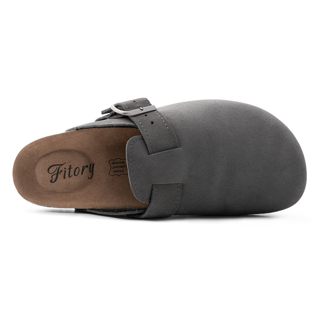 Women’s Suede Clogs with Round Toe