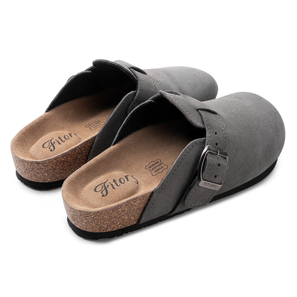 Women’s Suede Clogs with Round Toe