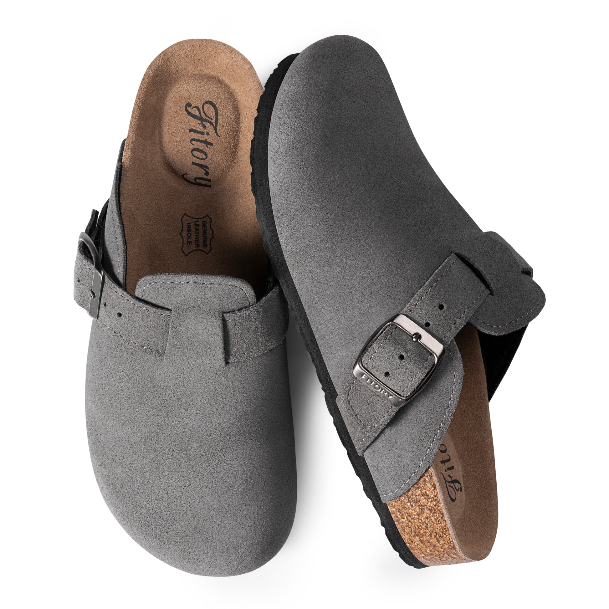 Women’s Suede Clogs with Round Toe