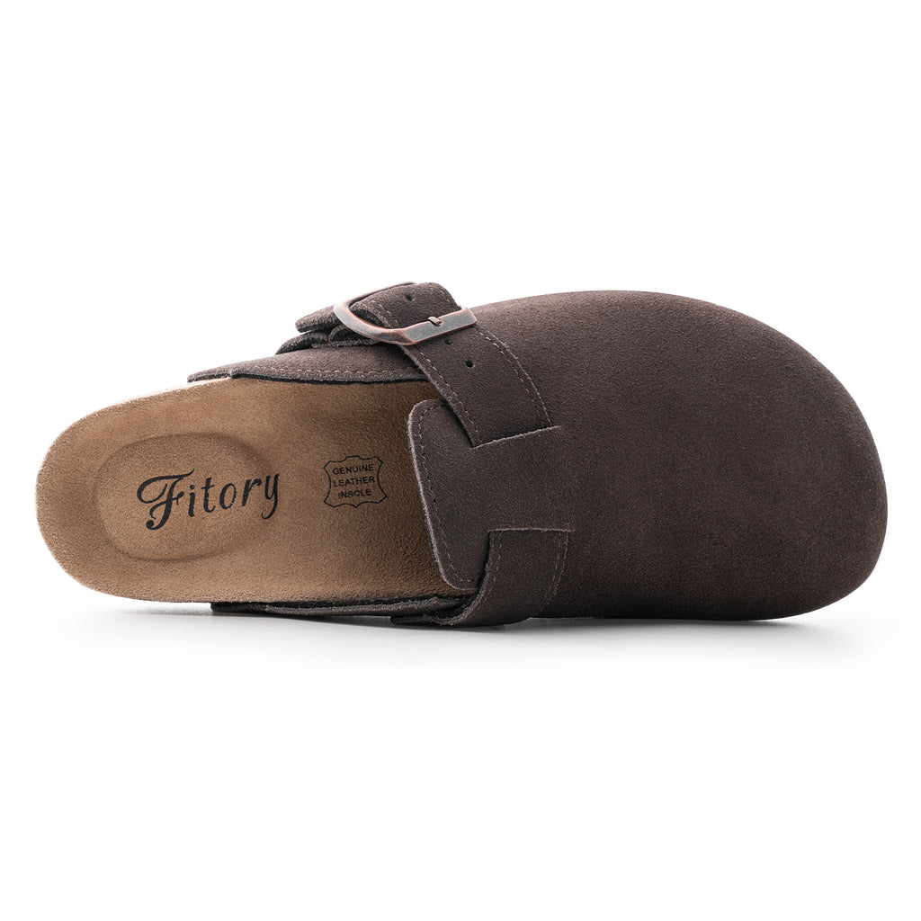 Women’s Suede Clogs with Round Toe