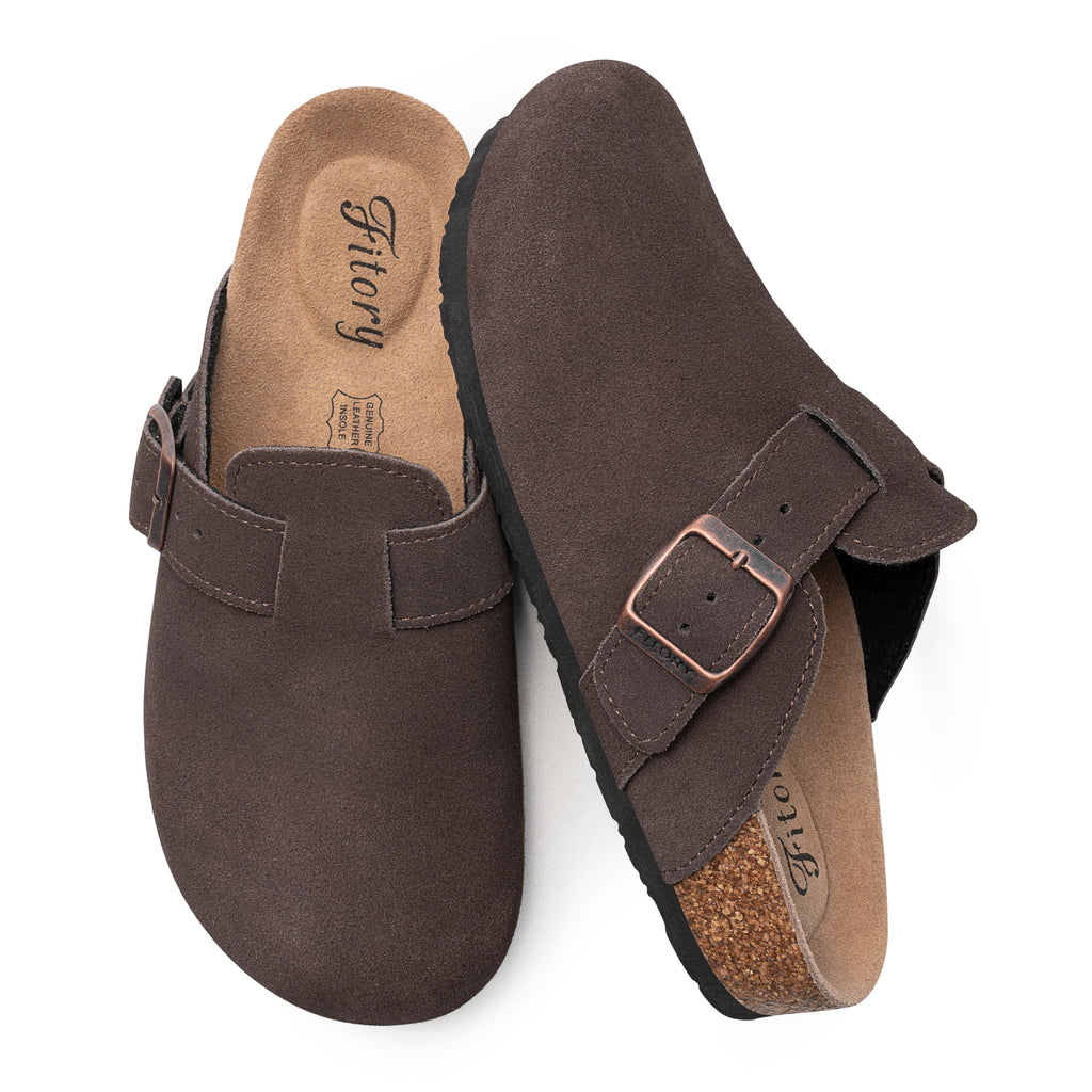 Women’s Suede Clogs with Round Toe