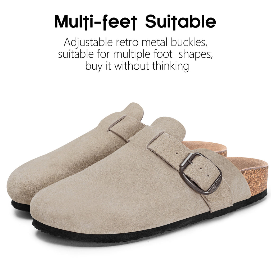 Women Suede Clogs with Round Headed
