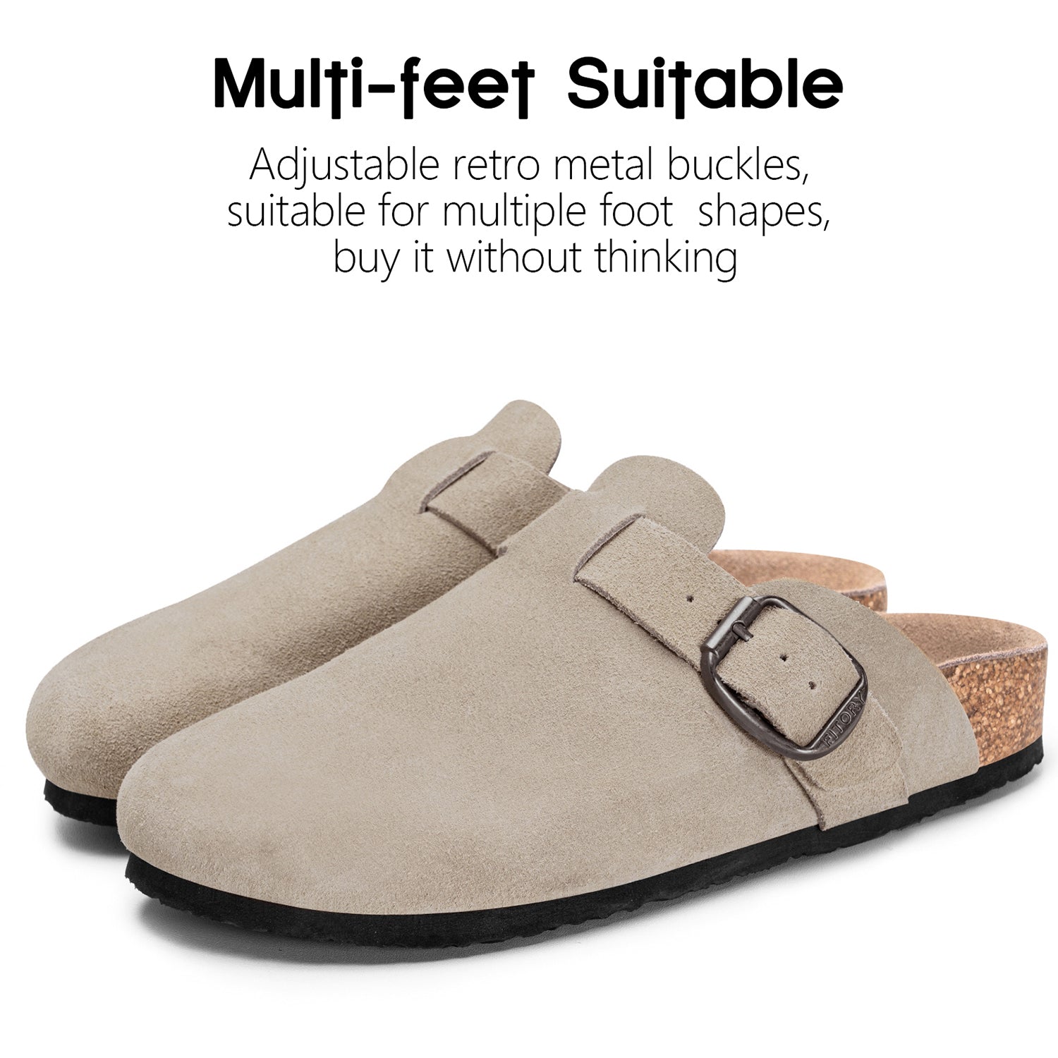 Women Suede Clogs with Round Headed