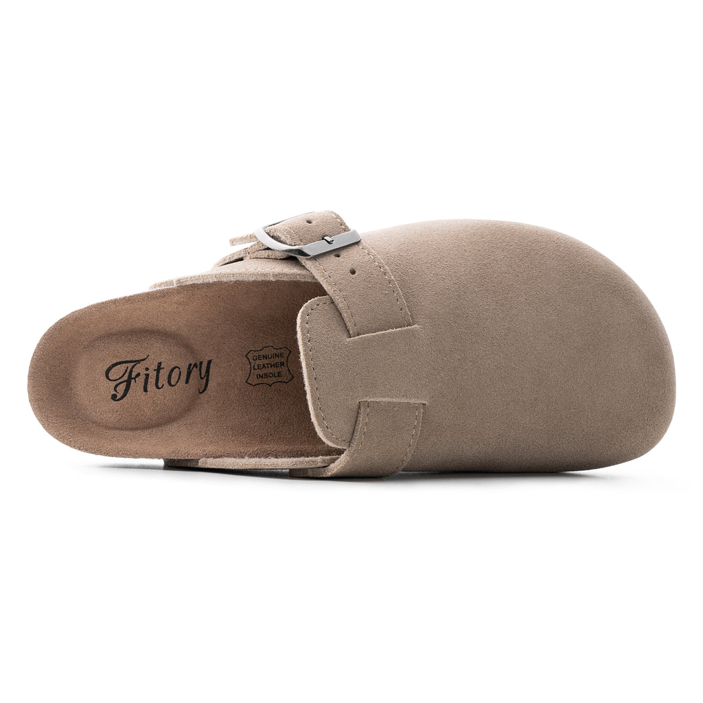 Women’s Suede Clogs with Round Toe