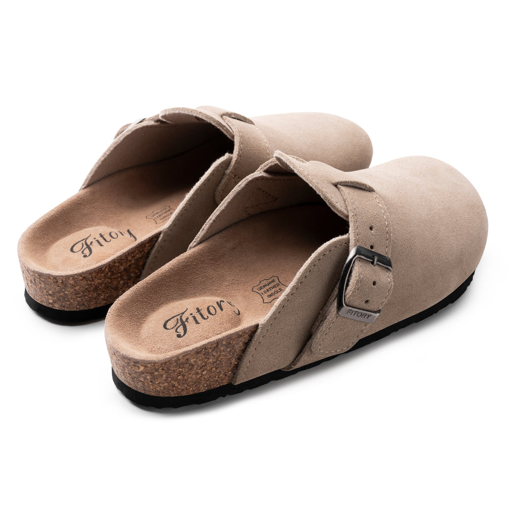 Women’s Suede Clogs with Round Toe