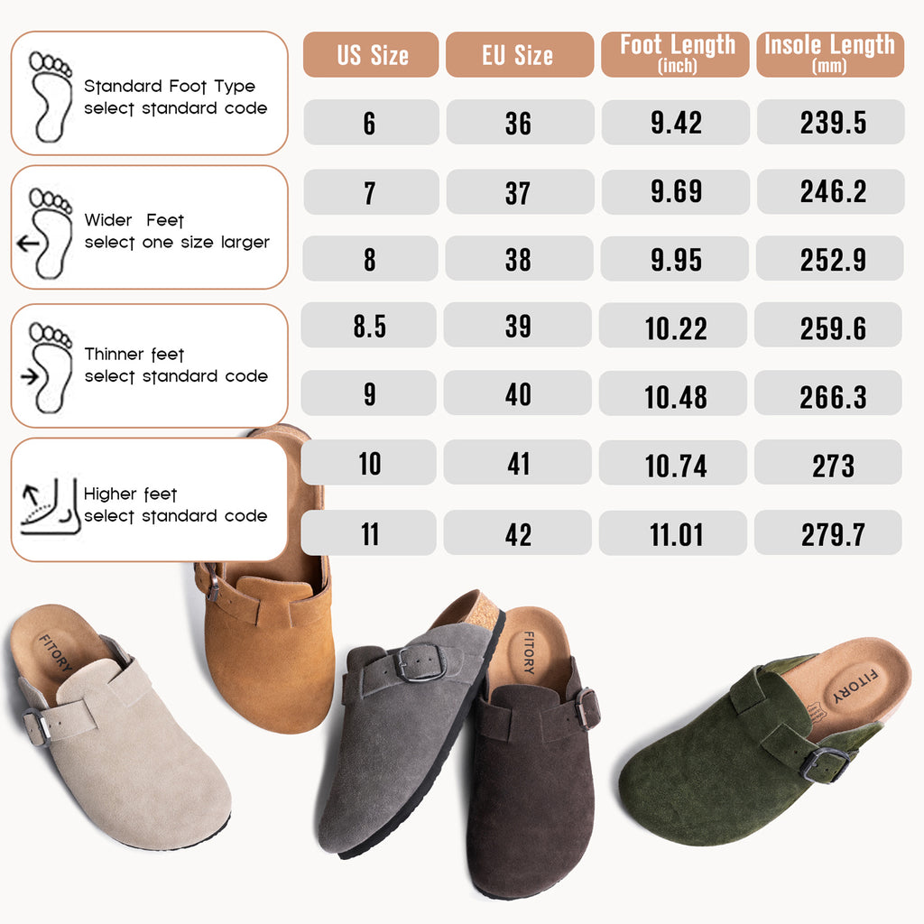 Women Suede Clogs with Round Headed