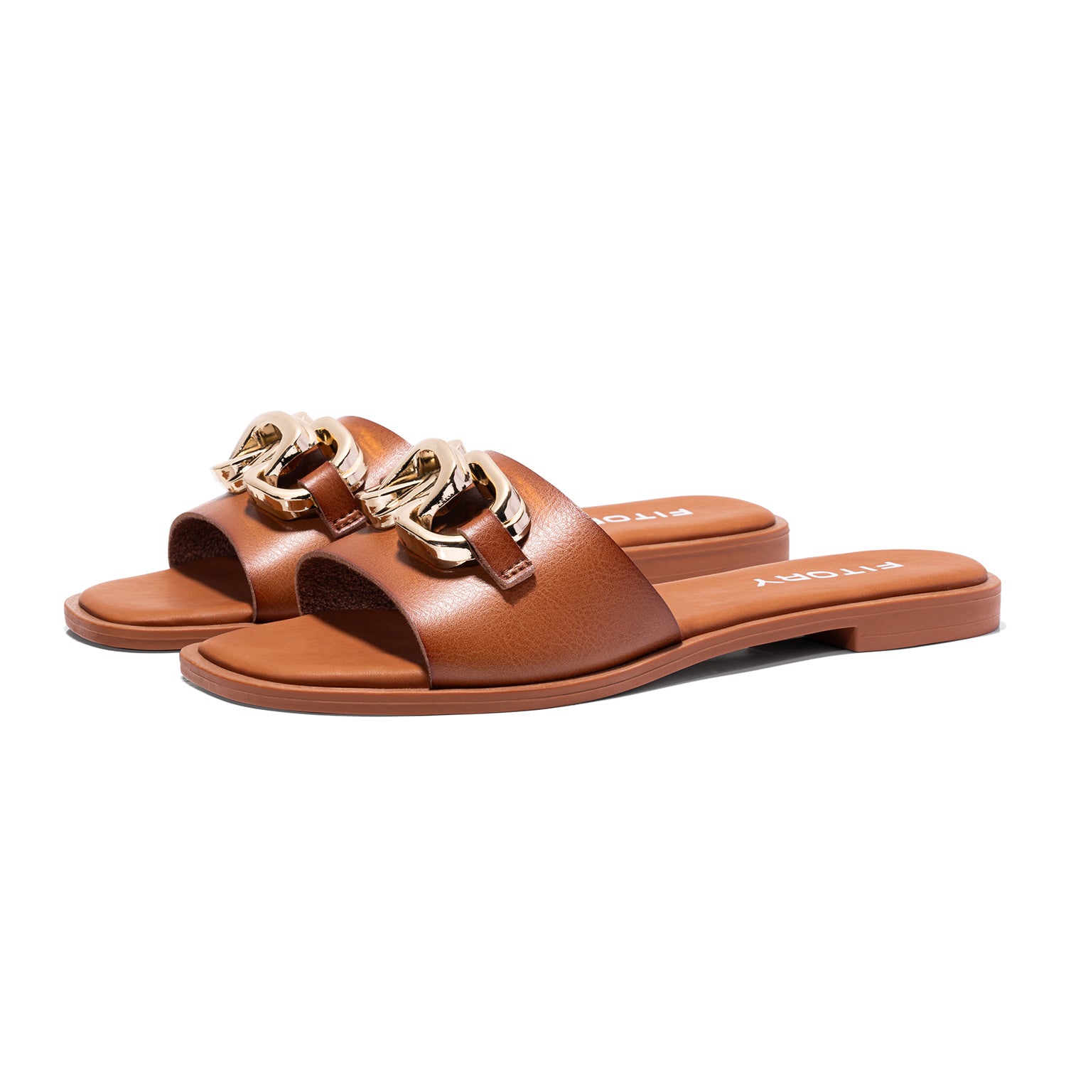 Metal Chain Flat Sandals for Women Summer