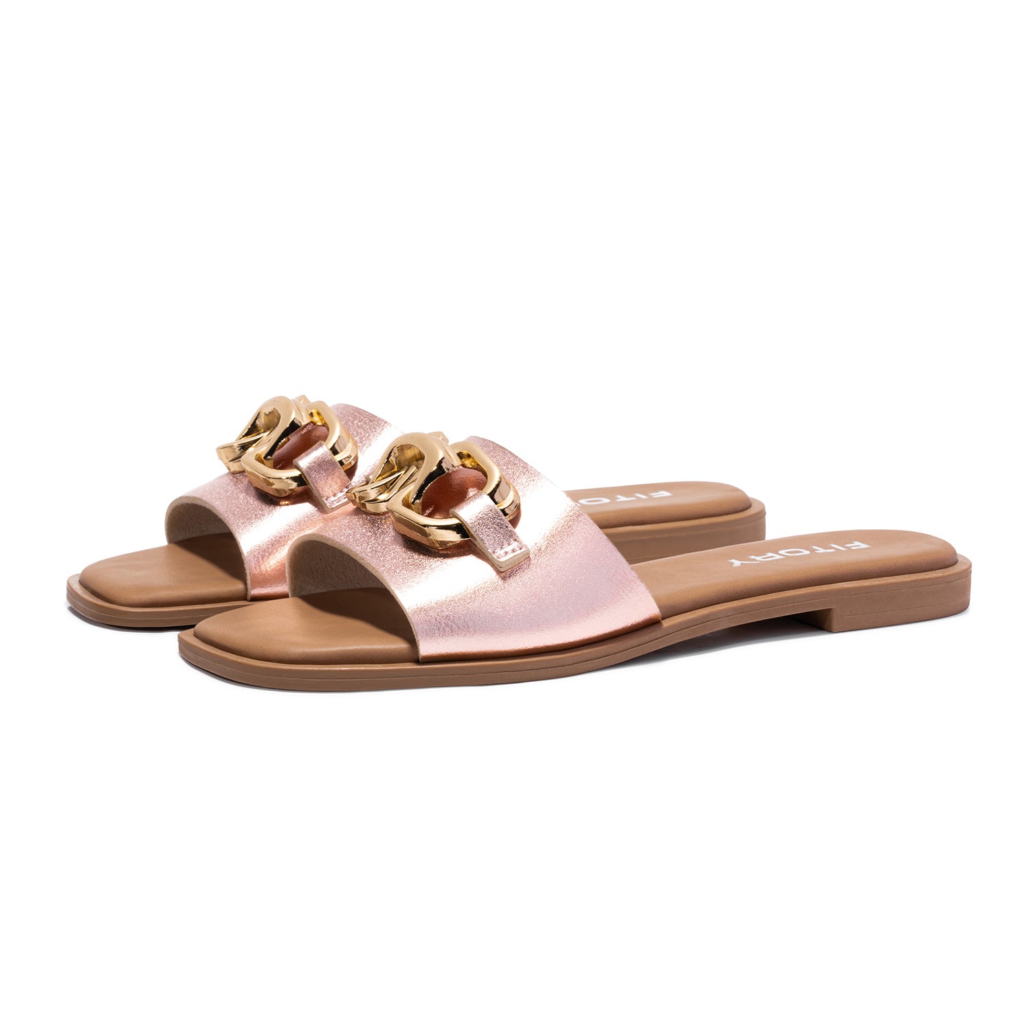 Metal Chain Flat Sandals for Women Summer