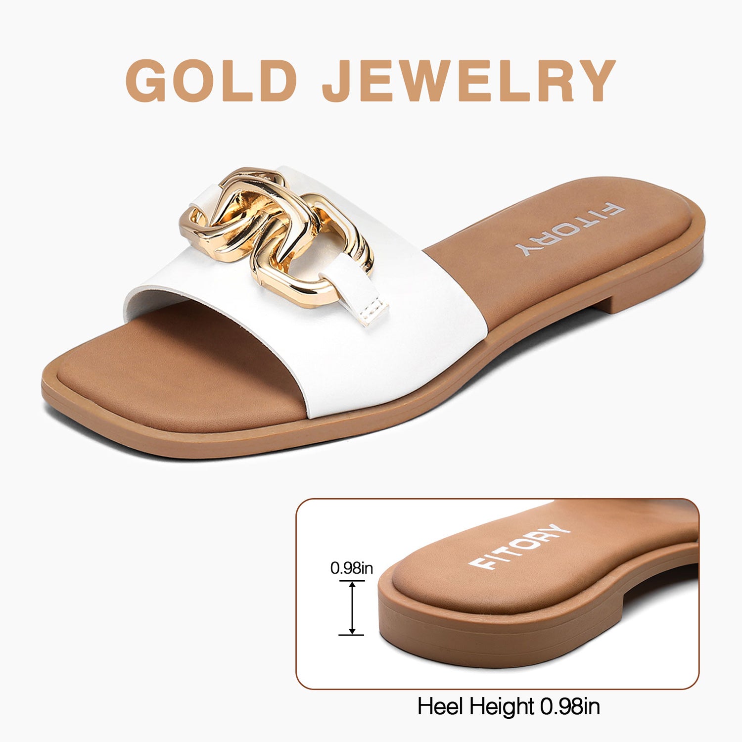 Metal Chain Flat Sandals for Women Summer