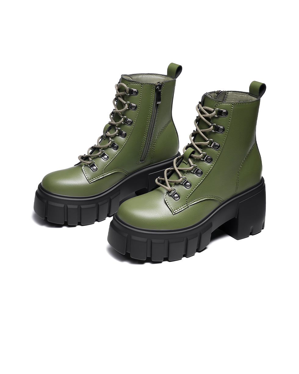 Women's Cowgirl Combat Boots w/ High Heel | Fitory
