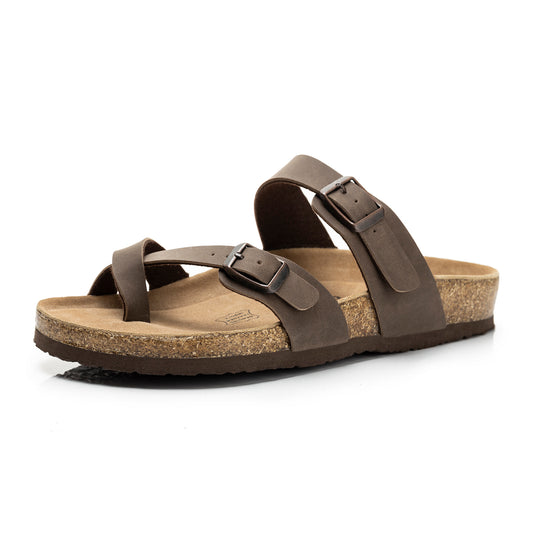 FITORY Women's Shoes with Natural Soft Cork Footbed and Leather, Fashion&Comfort Women Sandals for Summer Size 6-11